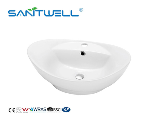 Oval Shape Ceramic Art Basin Counter Top Installation Type 590 * 390 * 220mm