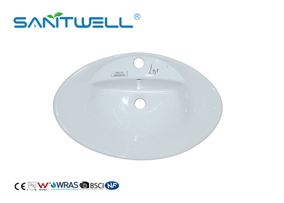 Oval Shape Ceramic Art Basin Counter Top Installation Type 590 * 390 * 220mm