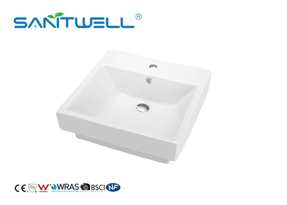 White Color Ceramic Wash Basin Sanitary Ware Basin For Bathroom CE Certification