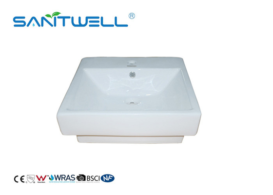 White Color Ceramic Wash Basin Sanitary Ware Basin For Bathroom CE Certification