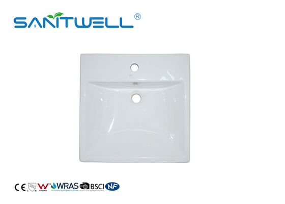 White Color Ceramic Wash Basin Sanitary Ware Basin For Bathroom CE Certification