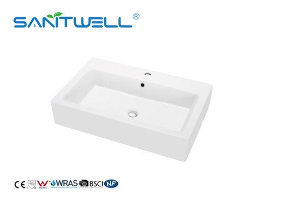 Counter Top Rectangular Shape Ceramic Art Basin For Bathroom Hand Cleaning