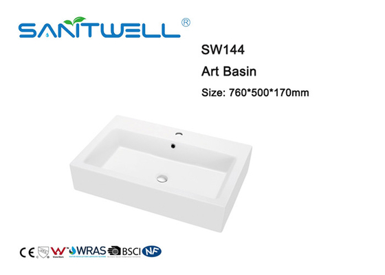 Counter Top Rectangular Shape Ceramic Art Basin For Bathroom Hand Cleaning