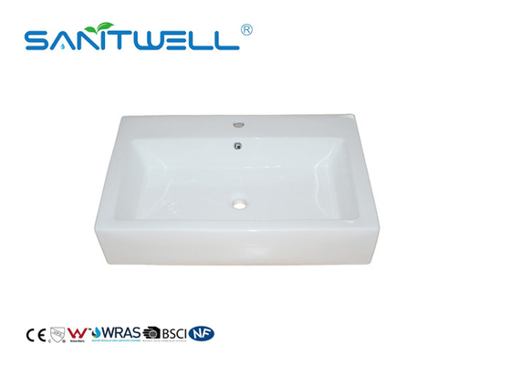 Counter Top Rectangular Shape Ceramic Art Basin For Bathroom Hand Cleaning