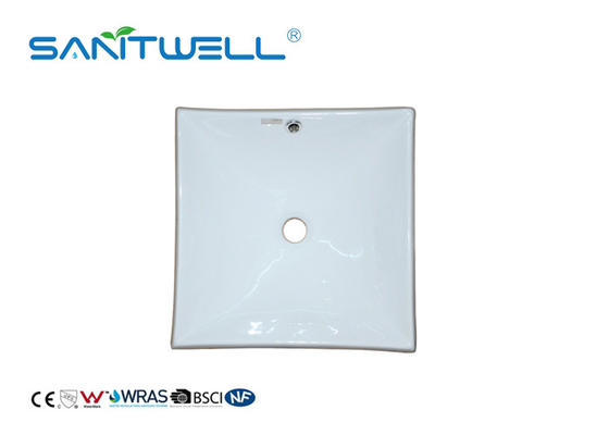 White Color Hand Wash Ceramic Art Basin With Solid Surface Size 420 * 420 * 145mm