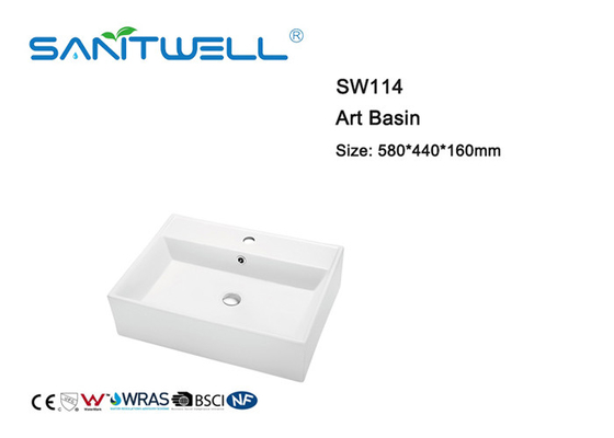 Durable Glossy Ceramic Art Basin For Home Hotel Toilet Cleaning Modern Design