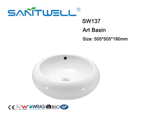 Hand Washing Bathroom Ceramic Basin Face Wash Basin With Solid Surface OEM