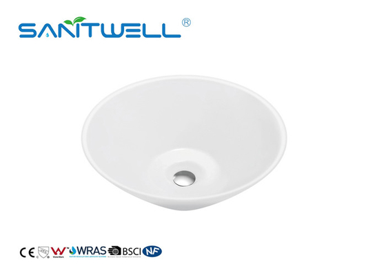 White Color High Grade Ceramic Art Basin Counter Top For Hand Cleaning 420 * 420 * 150mm