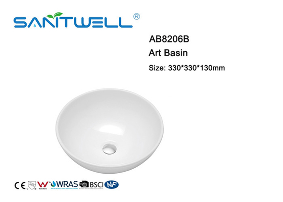Counter Top Toilet Ceramic Art Basin White Color With Size 330 * 330 * 130mm