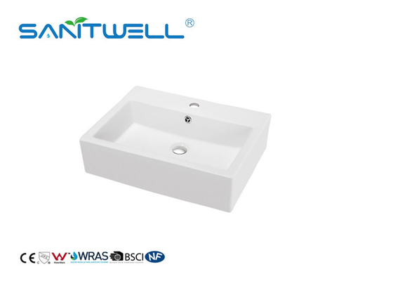 Rectangular Shape Ceramic Art Basin For Hand Wash Scratch Resistant 570 * 440 * 150mm