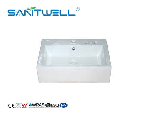 Rectangular Shape Ceramic Art Basin For Hand Wash Scratch Resistant 570 * 440 * 150mm