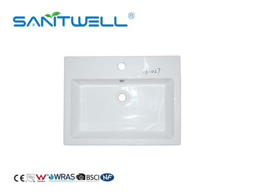 Rectangular Shape Ceramic Art Basin For Hand Wash Scratch Resistant 570 * 440 * 150mm