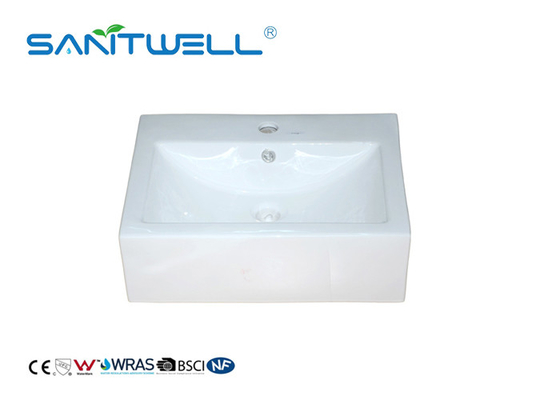Fashionable Glazed Hand Wash Ceramic Art Basin For Bathroom Furniture White Color