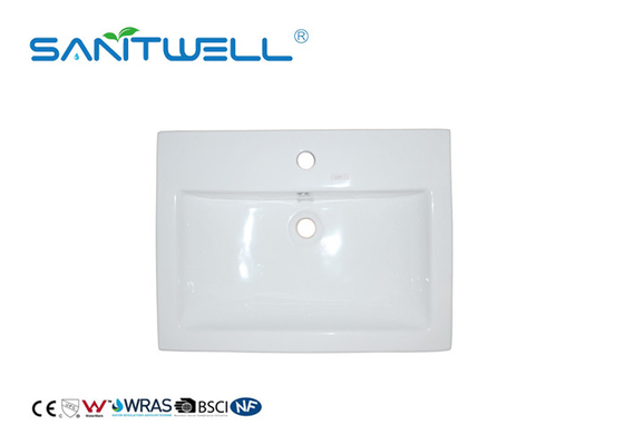 Solid Surface Bathroom Counter Top Wash Basin Ceramic Material For Hand Wash