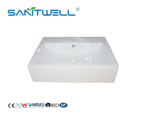 Solid Surface Bathroom Counter Top Wash Basin Ceramic Material For Hand Wash