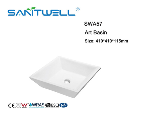 Rectangular Shape Sanitary Ware Basin Ceramic Wash Art Basin For Self Cleaning