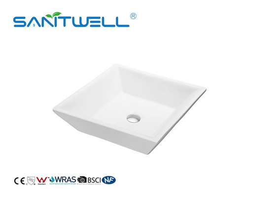 Rectangular Shape Sanitary Ware Basin Ceramic Wash Art Basin For Self Cleaning