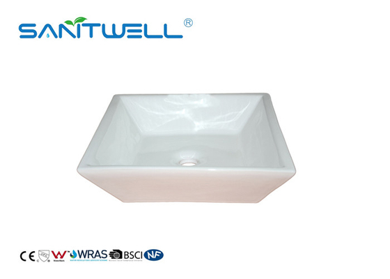Rectangular Shape Sanitary Ware Basin Ceramic Wash Art Basin For Self Cleaning