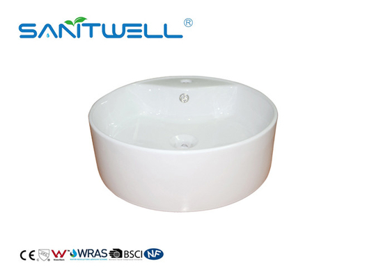 Toilet Hand Wash Ceramic Art Basin Ceramic Basin Round Shape With Overflow 460 * 460 * 150mm
