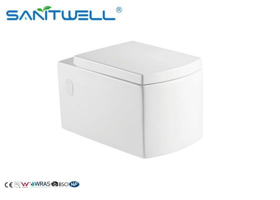 Compact One Piece Ceramic Square Wall Hung Toilet For Home Hotel Bathroom