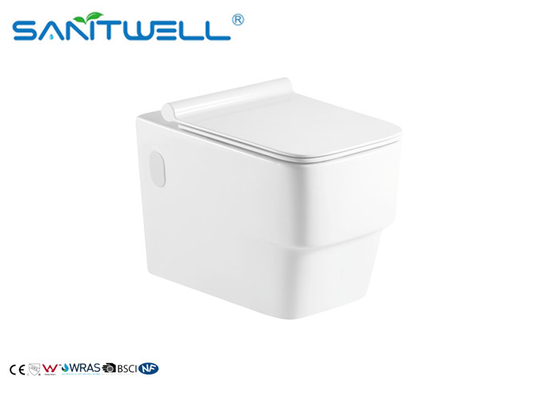 White Modern Wall Mounted Toilet Ceramic Material P Trap Drainage Pattern