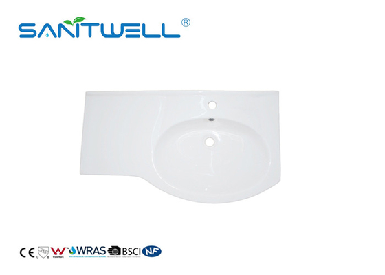 White Rectangular Shape Counter Top Wash Basin Bathroom Wash Basin For Hand Clean