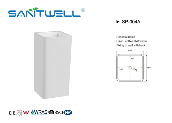 Fashionable SP-004 Modern Pedestal Sink / Vanity Pedestal Basin Ceramic Material