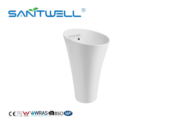 Hand Wash Bathroom Pedestal Basins Compact Structure Ceramic Sink CE Certification