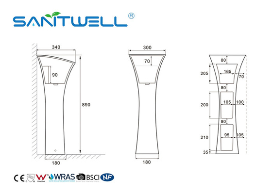 Popular Models Self Cleaning Glaze Ceramic Hand Wash Basin With Pedestal For Bathroom