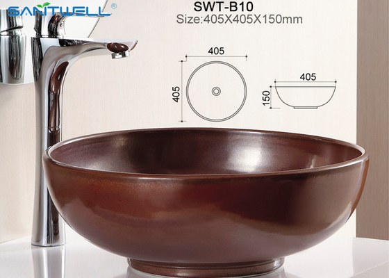 Standard Size Ceramic Art Basin Top Mounter Bowl Type For Bathroom CE