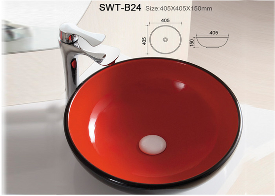 Sanitary Ware Bathroom Furniture Ceramic Art Basin Hand Wash Basin With Orange Color