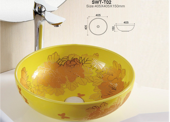 Hand Wash Ceramic Art Basin Bathroom Furniture With Beautiful Appearance
