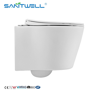 Chaozhou Popular Styles Concealed Cistern Antibacterial Rimless Wall Flush Toilet