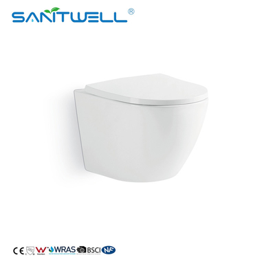 Chaozhou Suppliers New Design Gravity Flushing Bathroom Ceramic Rimless Wall Mounted WC