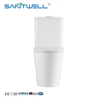Ceramic Hot Sale Floor Standing WC Two Piece Rimless Close Coupled Toilet