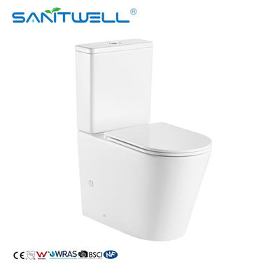 Ceramic Hot Sale Floor Standing WC Two Piece Rimless Close Coupled Toilet