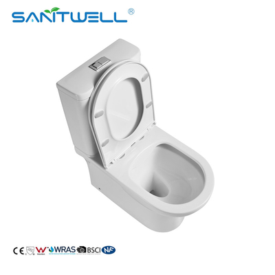 Chazhou Close Coupled 640mm P Trap Bathroom Rimless Toilet