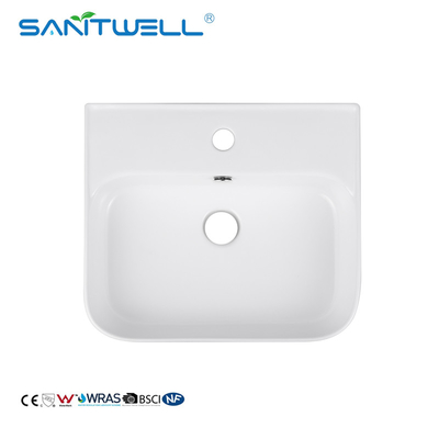 China Suppliers Sanitary Ware Square Shape White Above Counter Basin Bathroom Ceramic Basin With Overflow