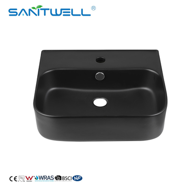Ceramic Basin Matt black glaze Modern rectangular  Color Wash Basin Above Counter Basin
