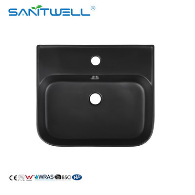 Ceramic Basin Matt black glaze Modern rectangular  Color Wash Basin Above Counter Basin