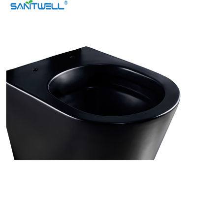 Chaozhou Hot Sale Matt Black Ceramic Rimless wall-hung toilet For European Market