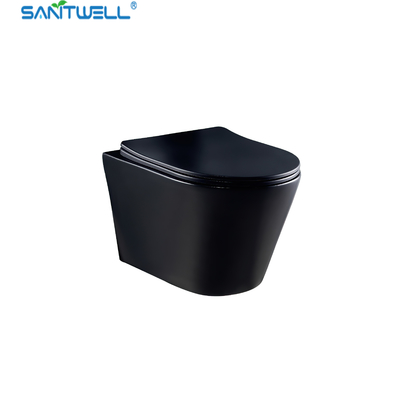 Chaozhou Hot Sale Matt Black Ceramic Rimless wall-hung toilet For European Market