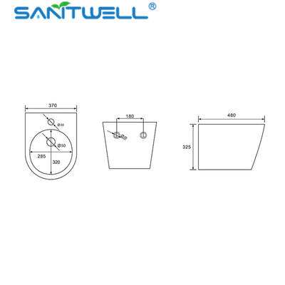 SWJ0131 Bathroom WC pan White Wall Hung Bidet 480*370*325 mm size , Floor mounted bidet