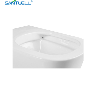 SWJ0825 Sanitwell  Bathroom WC White Toilet Bowl Rimless Flush Wall HUng Toilets