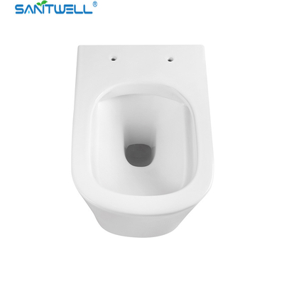 SWJ0825 Sanitwell  Bathroom WC White Toilet Bowl Rimless Flush Wall HUng Toilets