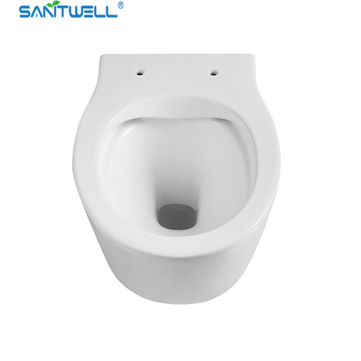 China Sanitwell SWJ1025 Bathroom wc white toilet bowl rimless flush