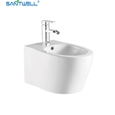 Bathroom WC pan SWJ1031 White Wall Hung Bidet 495*365*295 mm size , Floor mounted bidet