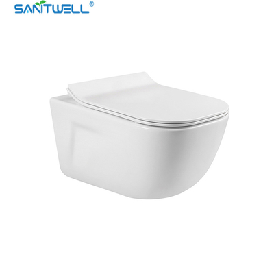 Popular Chaozhou New Design SWJ1225 Bathroom wc white toilet bowl rimless flush