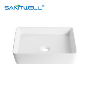 Hot Sale Popular Design Rectangular Art Wash Ceramic Basin Color Wash Above Counter Basin
