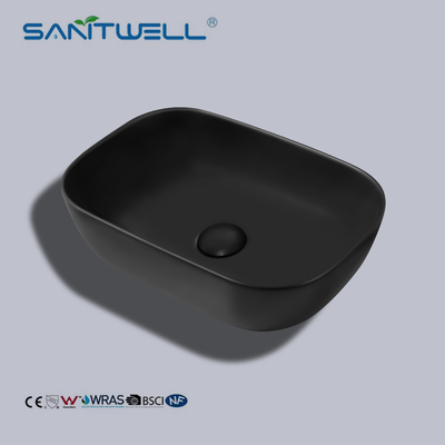 Above Counter Basin Matt Black Color Wash Basin Ceramic Basin Bathroom Sink